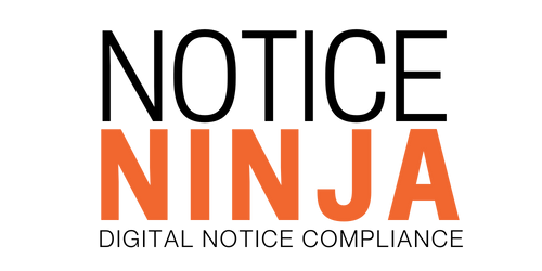 Ninja slicing through a piece of paper with a sword for Notice Ninja
